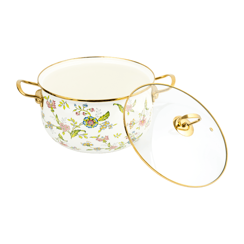 806D-5 Ruostumattomasta teräksestä valmistettu pyöreä reunan varastossa kiehuva emali-potti