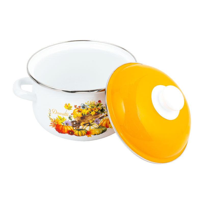 806D-5 Ruostumattomasta teräksestä valmistettu pyöreä reunan varastossa kiehuva emali-potti