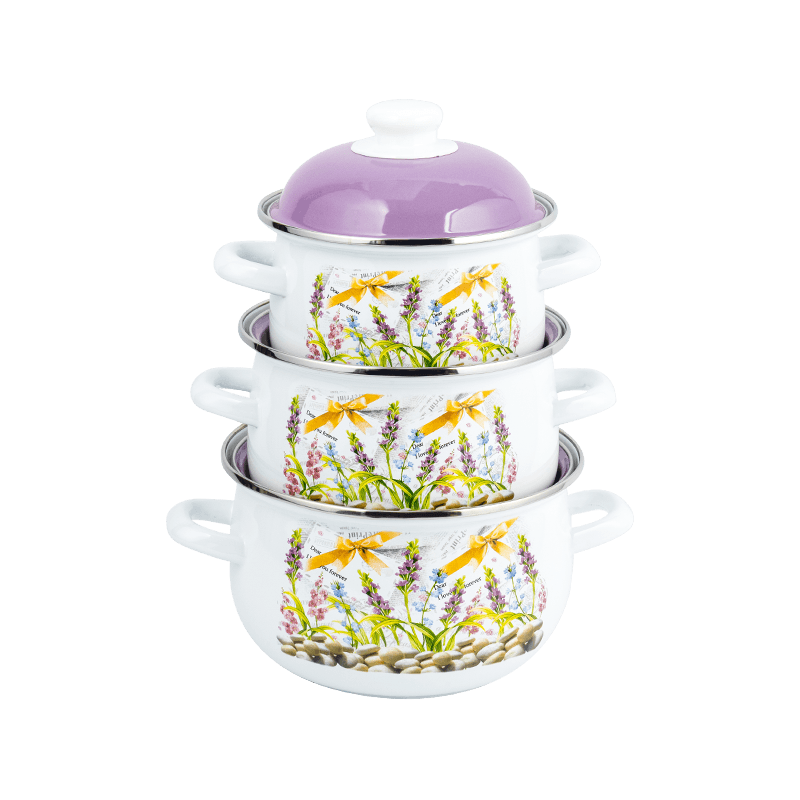 806D-5 Ruostumattomasta teräksestä valmistettu pyöreä reunan varastossa kiehuva emali-potti