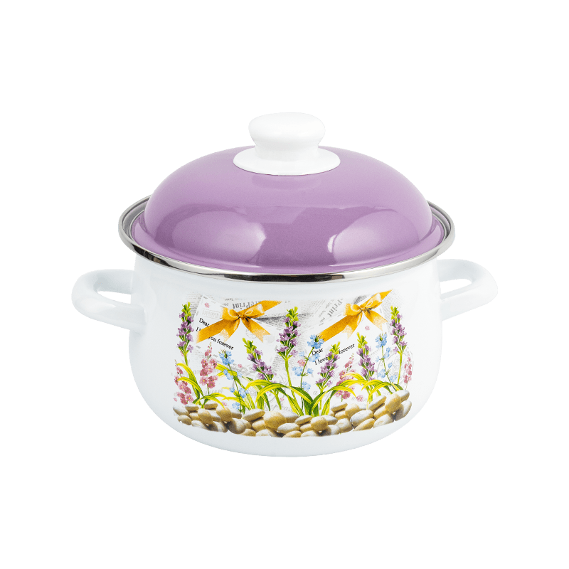 806D-5 Ruostumattomasta teräksestä valmistettu pyöreä reunan varastossa kiehuva emali-potti