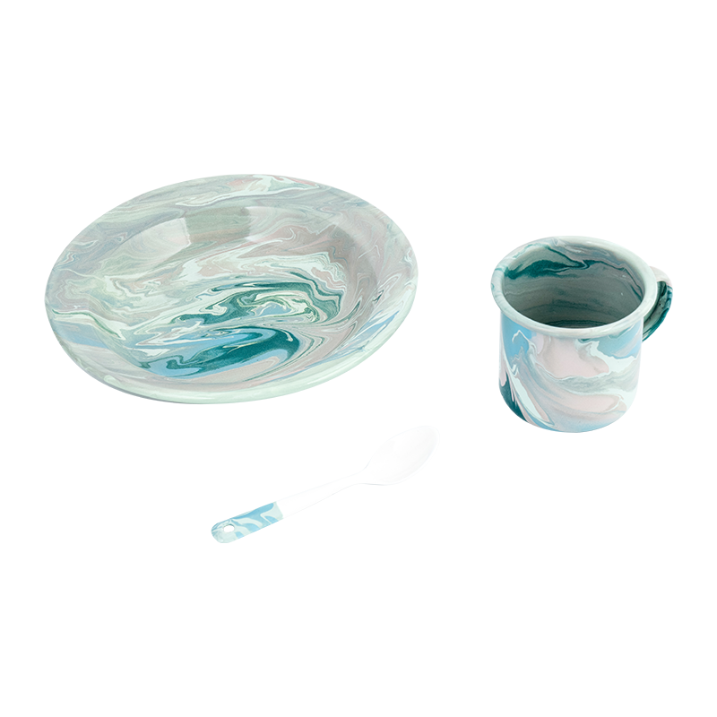 Eurooppalainen kukka -emali -teekannujoukko