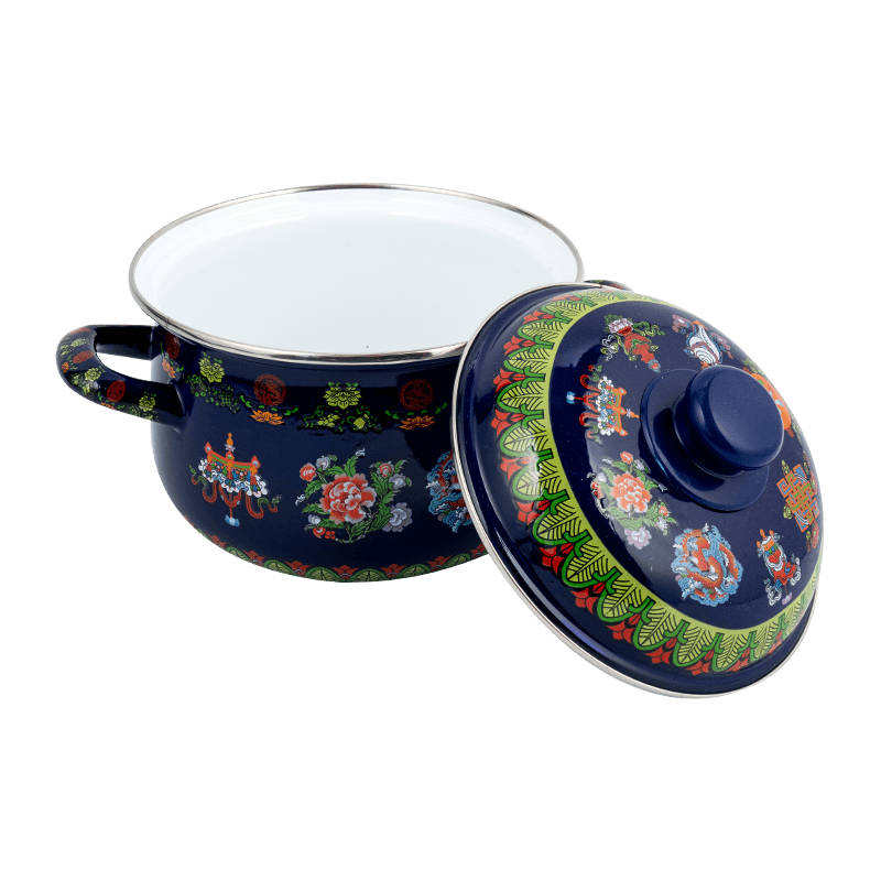 806D-5 Ruostumattomasta teräksestä valmistettu pyöreä reunan varastossa kiehuva emali-potti