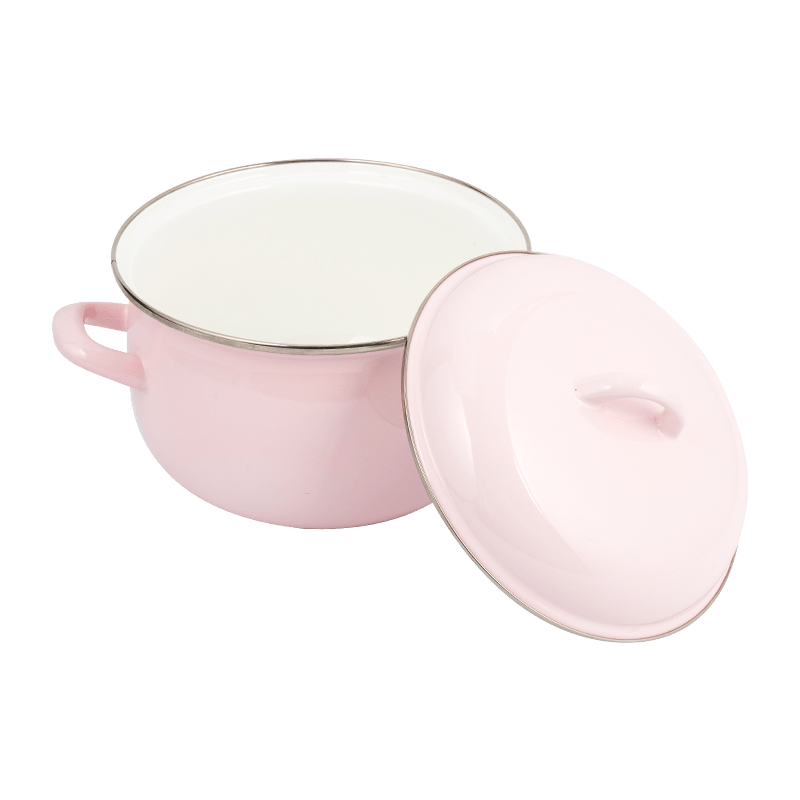 806D-5 Ruostumattomasta teräksestä valmistettu pyöreä reunan varastossa kiehuva emali-potti